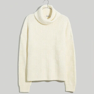 Madewell Turtleneck Wool Blend Cable Knit Sweater Size XS